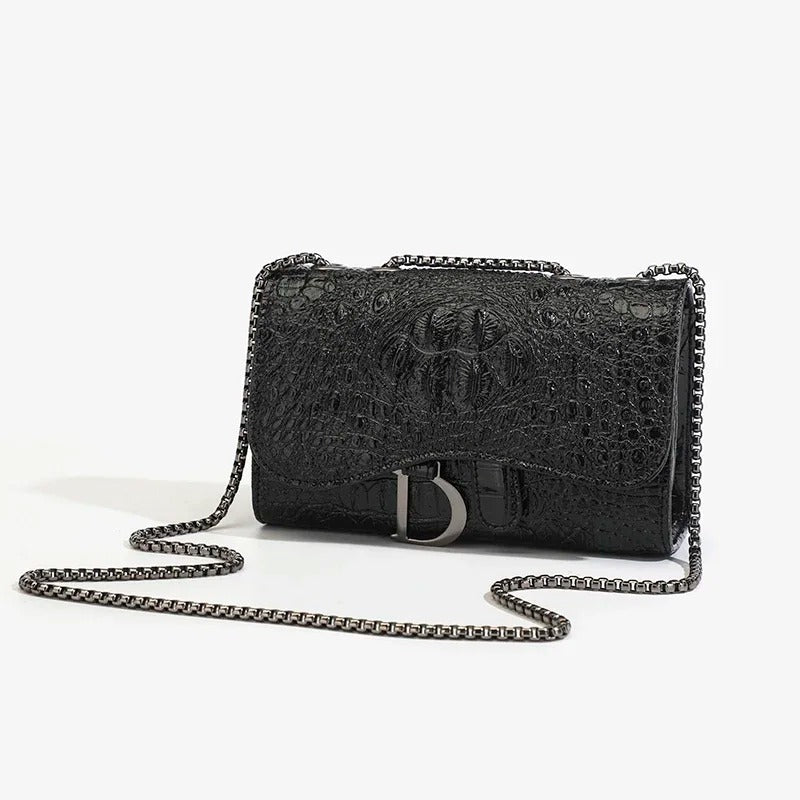 Dusk Croc Luxe Chain Bag