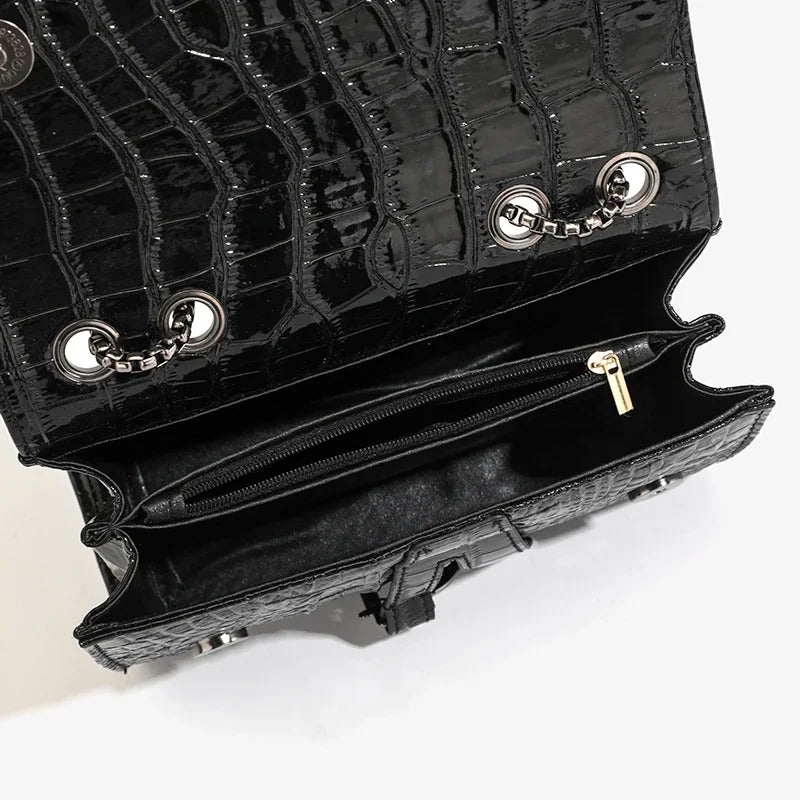 Dusk Croc Luxe Chain Bag
